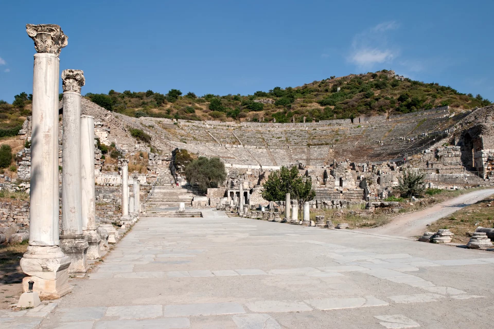 Ancient marble road Ephesus long perspective, Kusadasi shore excursion